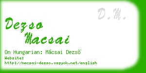 dezso macsai business card