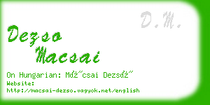 dezso macsai business card